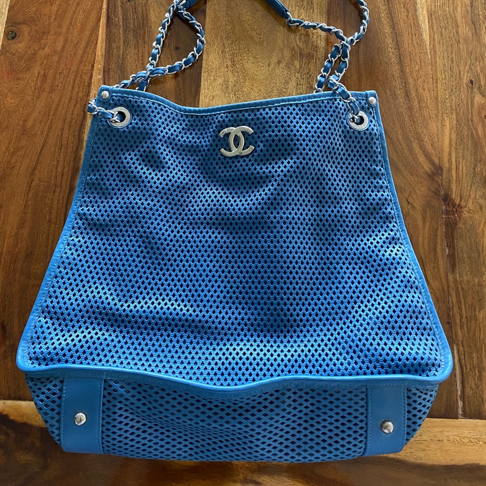 CHANEL Up in the Air Perforated Crossbody Tote
